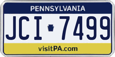 PA license plate JCI7499