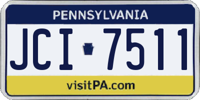 PA license plate JCI7511