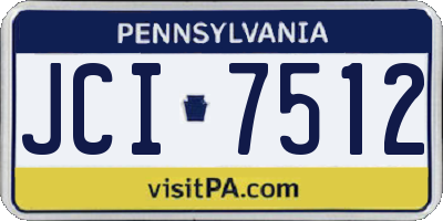 PA license plate JCI7512