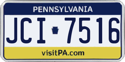 PA license plate JCI7516