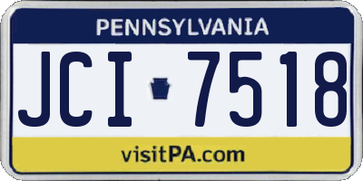 PA license plate JCI7518