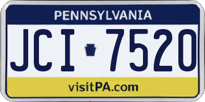 PA license plate JCI7520