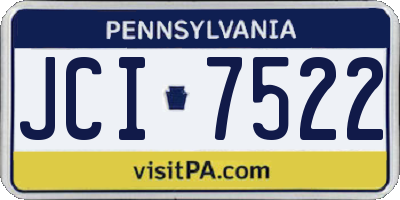 PA license plate JCI7522