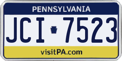 PA license plate JCI7523