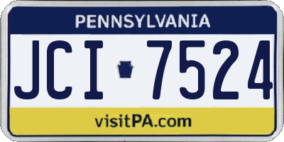 PA license plate JCI7524
