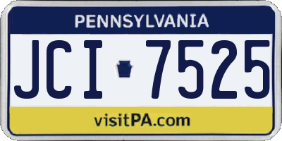 PA license plate JCI7525