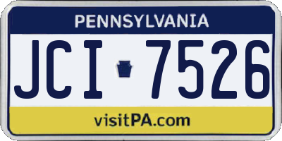 PA license plate JCI7526