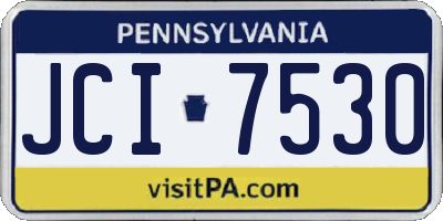 PA license plate JCI7530