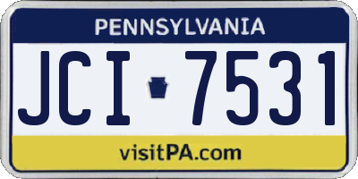 PA license plate JCI7531