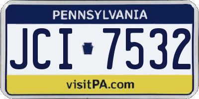 PA license plate JCI7532