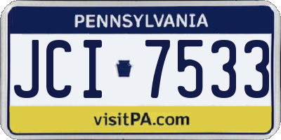 PA license plate JCI7533