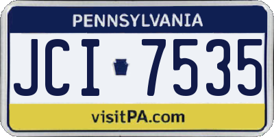 PA license plate JCI7535