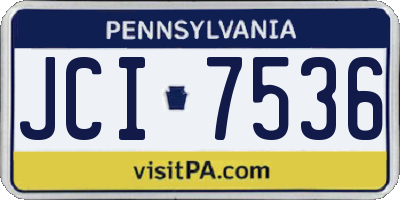 PA license plate JCI7536