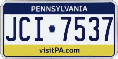 PA license plate JCI7537