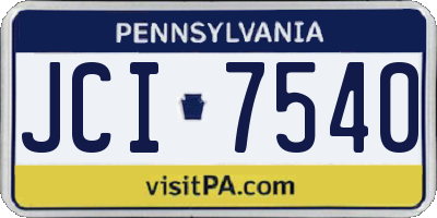 PA license plate JCI7540