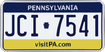 PA license plate JCI7541