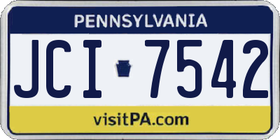 PA license plate JCI7542