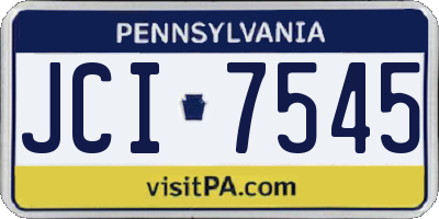 PA license plate JCI7545