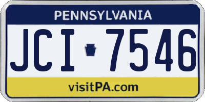 PA license plate JCI7546