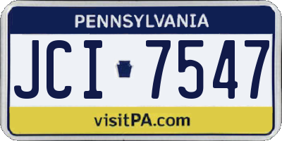 PA license plate JCI7547