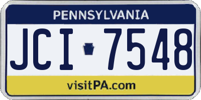 PA license plate JCI7548