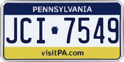 PA license plate JCI7549