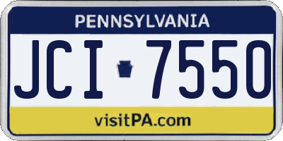 PA license plate JCI7550