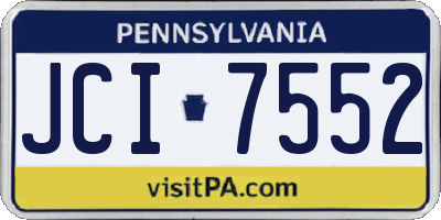 PA license plate JCI7552