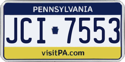PA license plate JCI7553