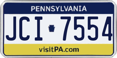 PA license plate JCI7554