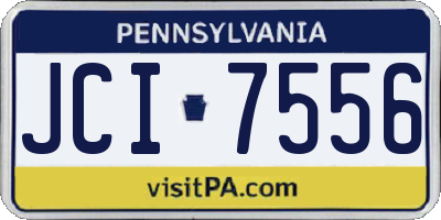 PA license plate JCI7556