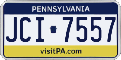 PA license plate JCI7557