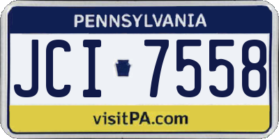PA license plate JCI7558