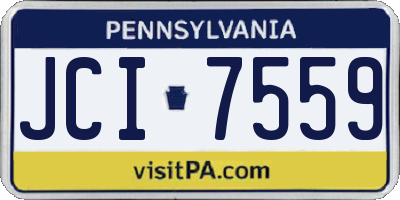PA license plate JCI7559