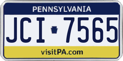 PA license plate JCI7565