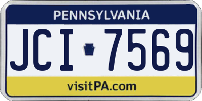 PA license plate JCI7569