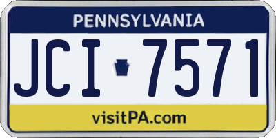 PA license plate JCI7571