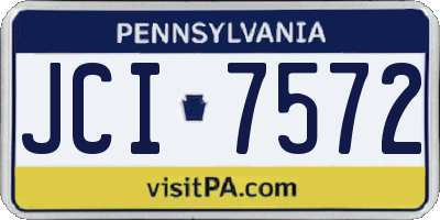PA license plate JCI7572