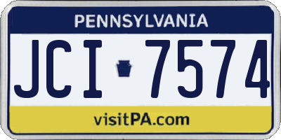 PA license plate JCI7574