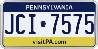 PA license plate JCI7575