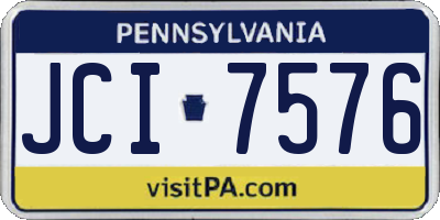 PA license plate JCI7576
