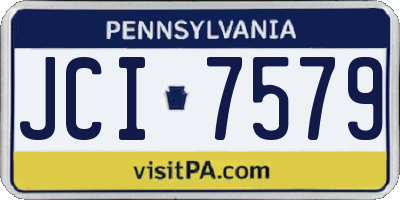 PA license plate JCI7579