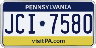 PA license plate JCI7580