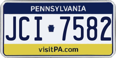 PA license plate JCI7582
