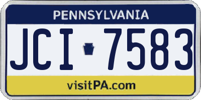 PA license plate JCI7583
