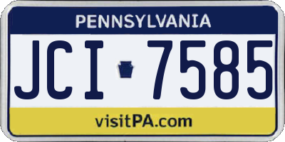 PA license plate JCI7585
