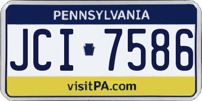 PA license plate JCI7586