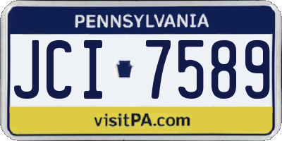 PA license plate JCI7589