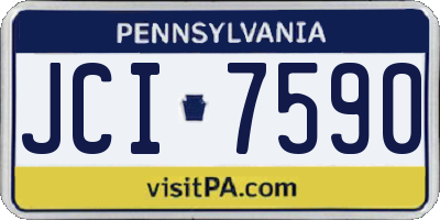 PA license plate JCI7590