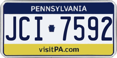 PA license plate JCI7592